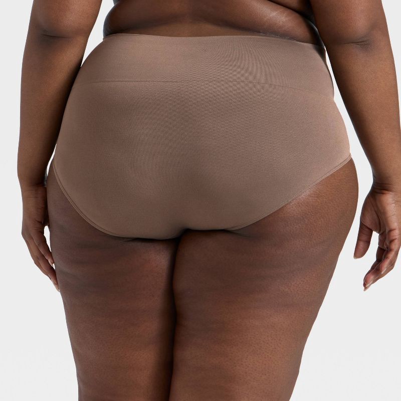 slide 2 of 3, Women's Seamless High-Rise Briefs Underwear - Auden™ Gray 2X, 1 ct