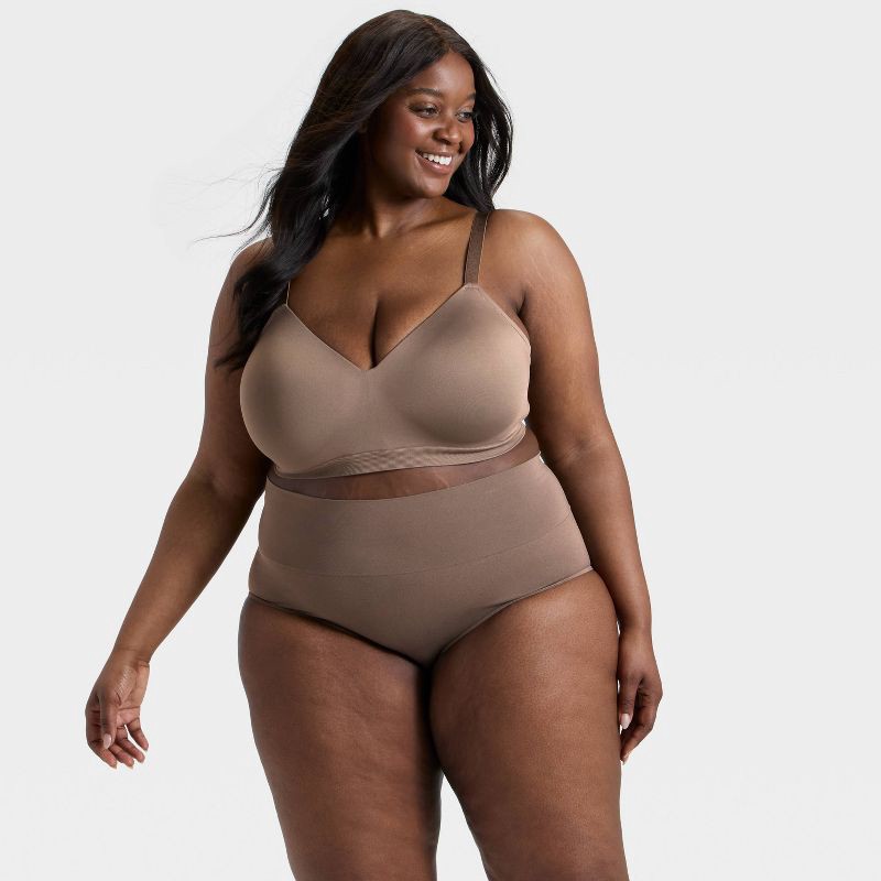 slide 3 of 3, Women's Seamless High-Rise Briefs Underwear - Auden™ Gray 2X, 1 ct