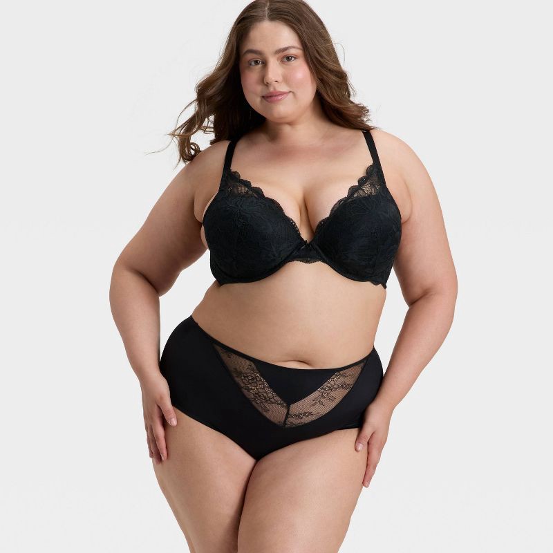 slide 3 of 3, Women's Invisible Edge Lace Briefs Underwear - Auden™ Black 2X, 1 ct