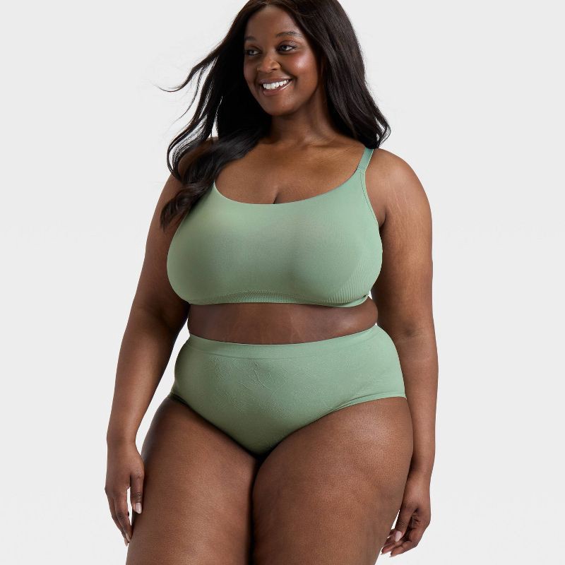 slide 3 of 3, Women's Seamless Hipster Underwear - Auden™ Green 3X, 1 ct
