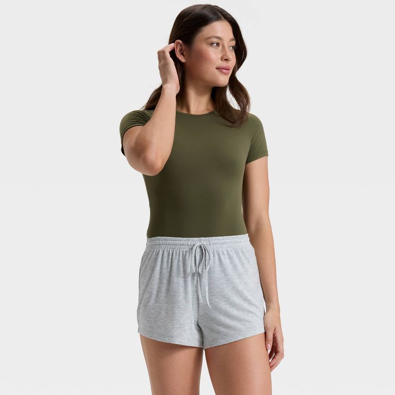 slide 3 of 5, Women's Luxury Collection 4-Way Stretch Short Sleeve Bodysuit - Auden™ Moss Green M, 1 ct