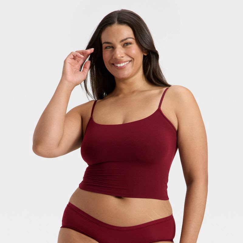 slide 4 of 5, Women's Luxe 4-Way Stretch Cami Tank Top - Auden™ Berry Red XL, 1 ct