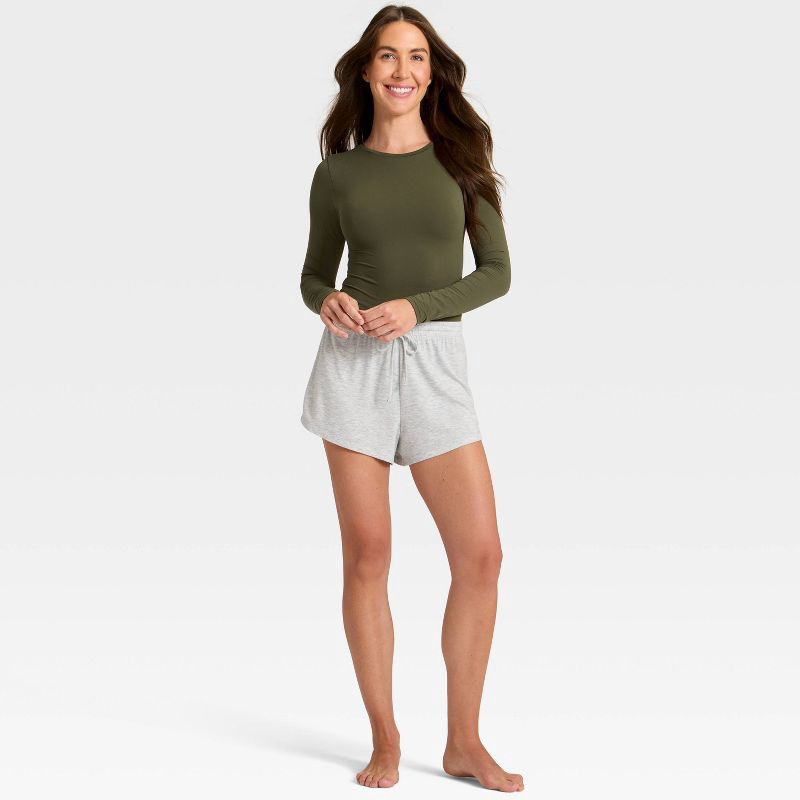 slide 3 of 5, Women's Luxury Collection Luxe Stretch Long Sleeve Bodysuit - Auden™ Moss Green XL, 1 ct