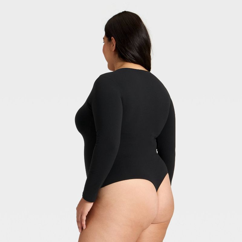 slide 2 of 3, Women's Luxury Collection Luxe Stretch Long Sleeve Bodysuit - Auden™ Black XXL, 1 ct