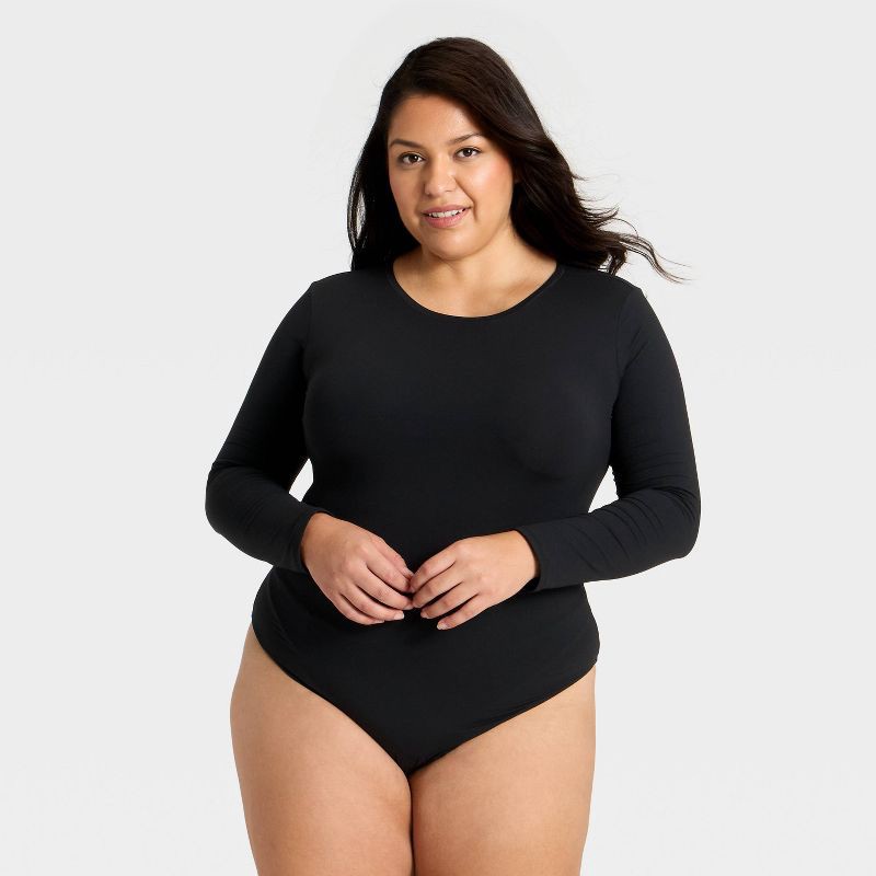 slide 1 of 3, Women's Luxury Collection Luxe Stretch Long Sleeve Bodysuit - Auden™ Black XXL, 1 ct