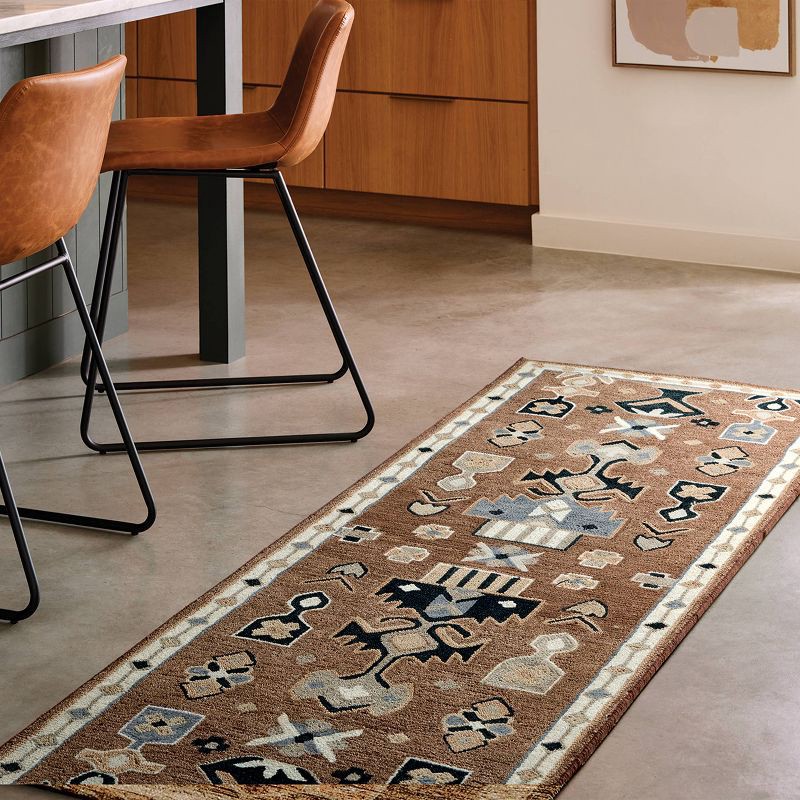 slide 2 of 4, 2'4"x7' Wool Tufted Runner Rug Brown - Threshold™, 1 ct