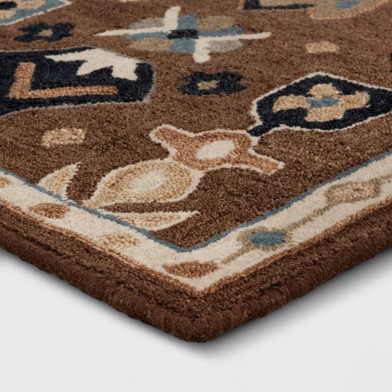 slide 3 of 4, 2'4"x7' Wool Tufted Runner Rug Brown - Threshold™, 1 ct