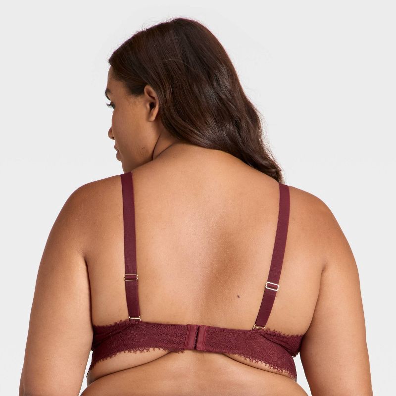 slide 3 of 3, Women's Lace Removeable Pad Bralette - Auden™ Berry Red XXL, 1 ct