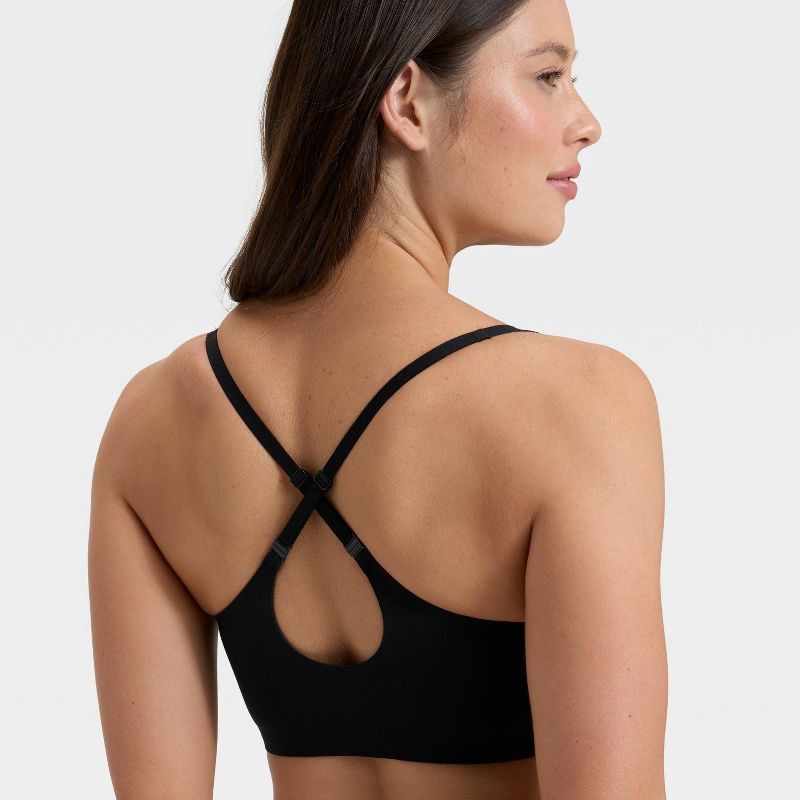 slide 4 of 6, Women's Luxury Collection Removeable Pad Longline Plunge Bralette - Auden™ Black L, 1 ct