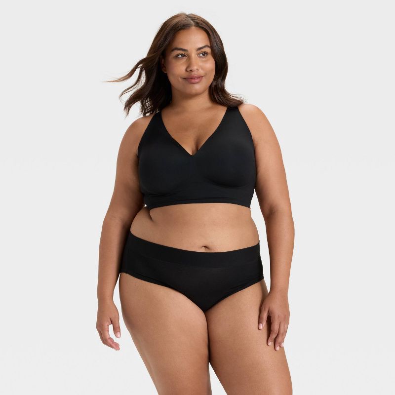 slide 3 of 4, Women's Luxury Collection Removeable Pad Longline Plunge Bralette - Auden™ Black XXL, 1 ct