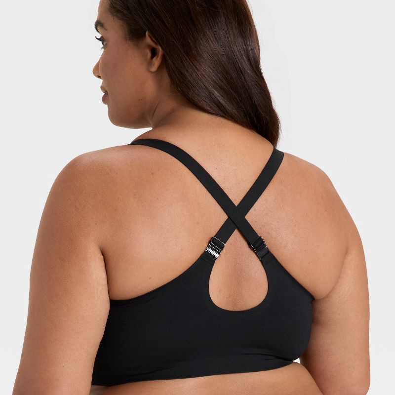 slide 4 of 4, Women's Luxury Collection Removeable Pad Longline Plunge Bralette - Auden™ Black XXL, 1 ct