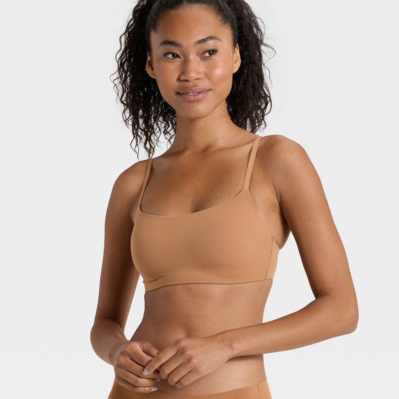 slide 3 of 5, Women's Luxury Collection Luxe Stretch Lightly Lined Scoop Bralette - Auden™ Caramel XS, 1 ct