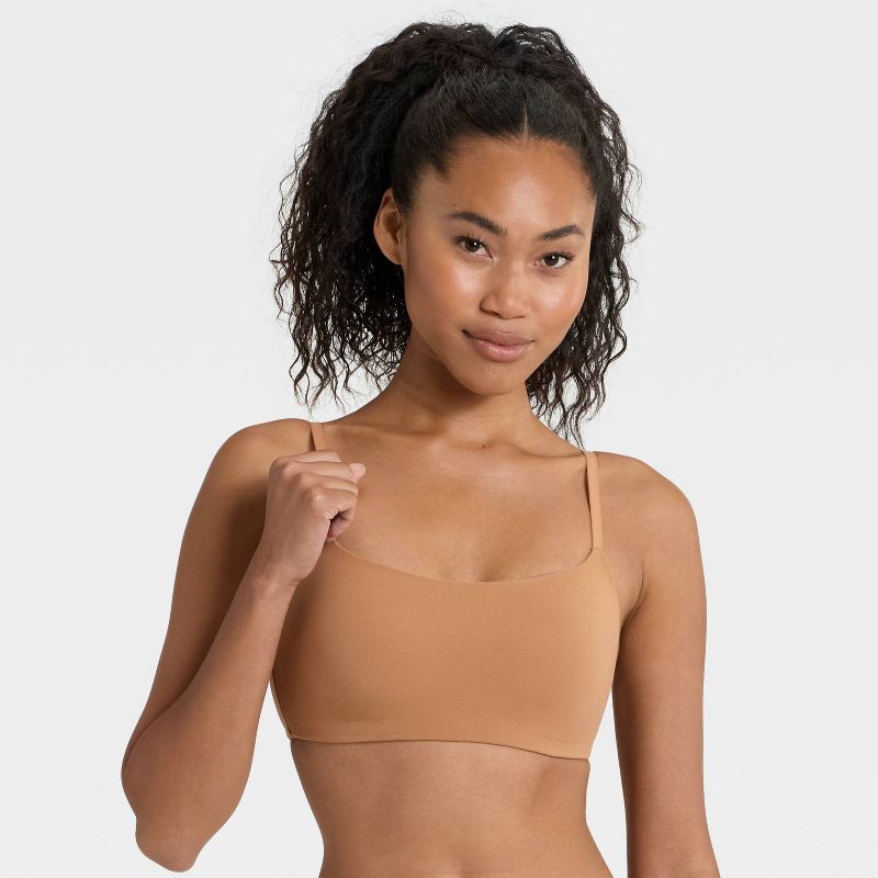 slide 1 of 5, Women's Luxury Collection Luxe Stretch Lightly Lined Scoop Bralette - Auden™ Caramel XL, 1 ct