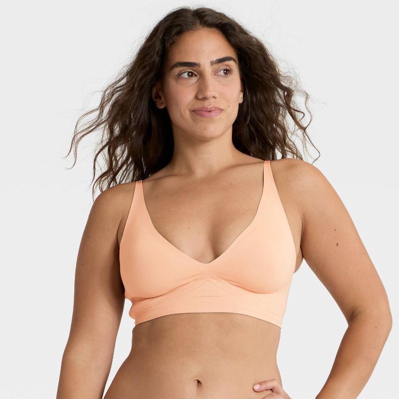 slide 1 of 6, Women's Luxury Collection Removeable Pad Longline Plunge Bralette - Auden™ Pearl Tan XS, 1 ct