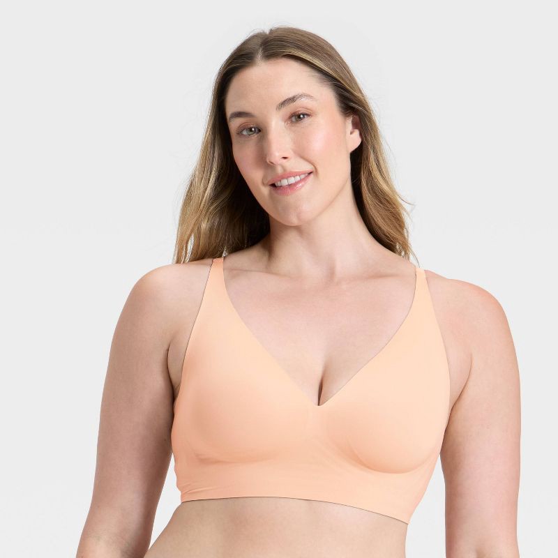 slide 5 of 6, Women's Luxury Collection Removeable Pad Longline Plunge Bralette - Auden™ Pearl Tan XL, 1 ct