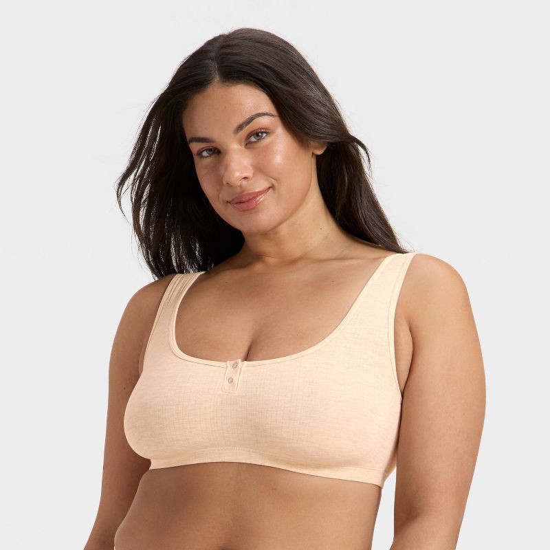 slide 4 of 5, Women's Modal Blend Scoop Bralette - Auden™ Oatmeal M, 1 ct