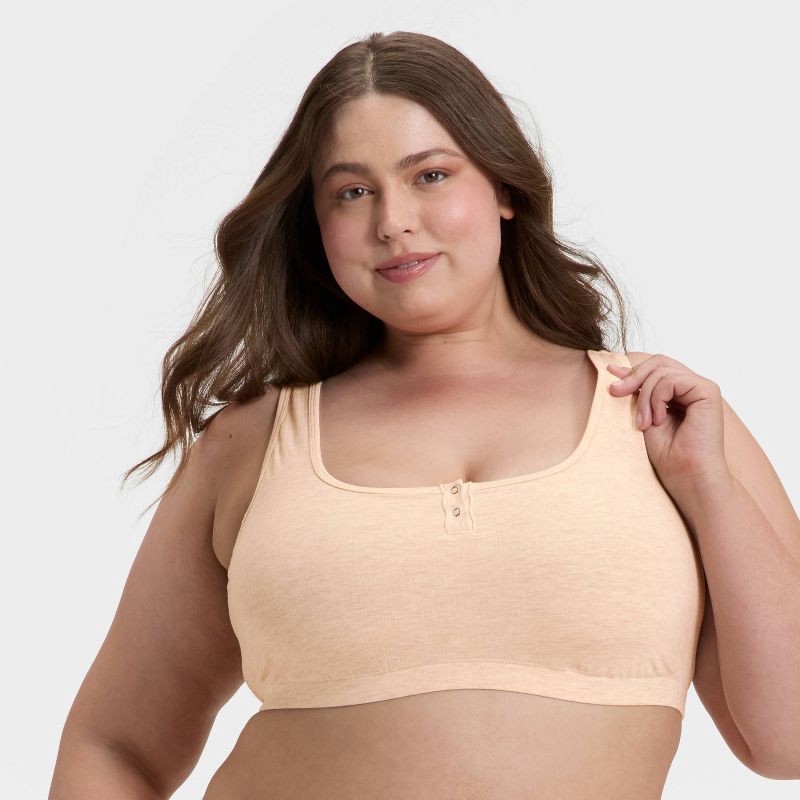 slide 1 of 5, Women's Modal Blend Scoop Bralette - Auden™ Oatmeal XL, 1 ct