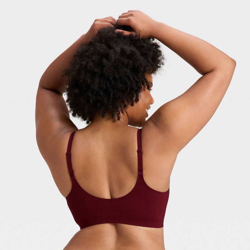 slide 6 of 6, Women's Luxury Collection Removeable Pad Longline Plunge Bralette - Auden™ Berry Red XL, 1 ct