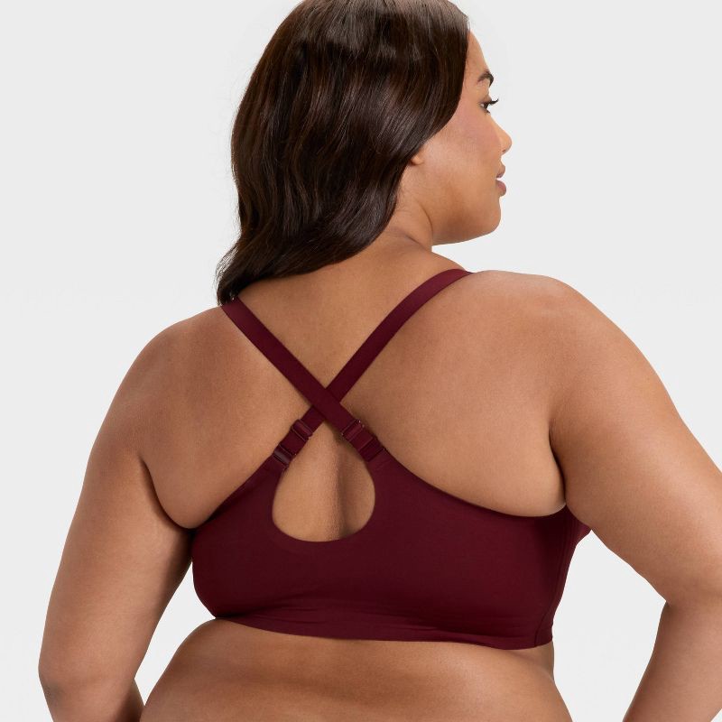 slide 4 of 4, Women's Luxury Collection Removeable Pad Longline Plunge Bralette - Auden™ Berry Red XXL, 1 ct