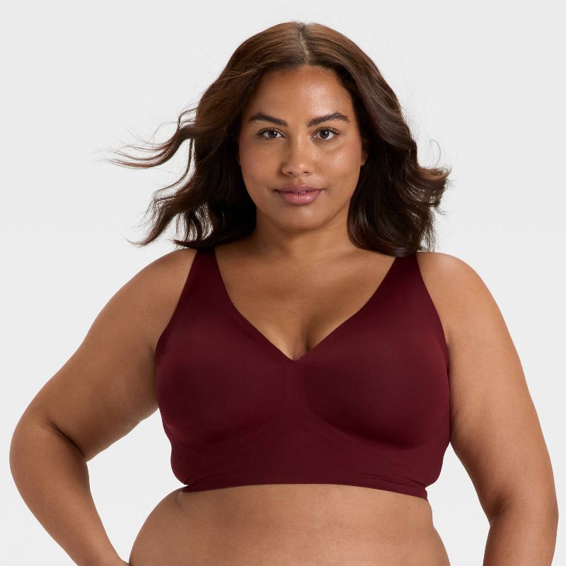 slide 1 of 4, Women's Luxury Collection Removeable Pad Longline Plunge Bralette - Auden™ Berry Red XXL, 1 ct