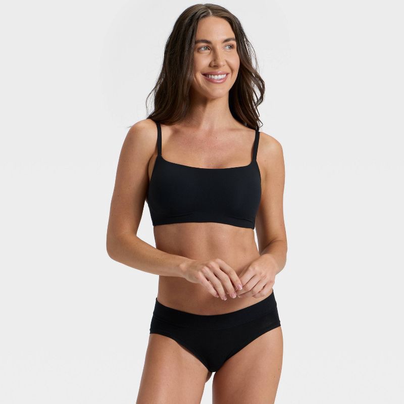 slide 3 of 5, Women's Luxury Collection Luxe Stretch Lightly Lined Scoop Bralette - Auden™ Black L, 1 ct