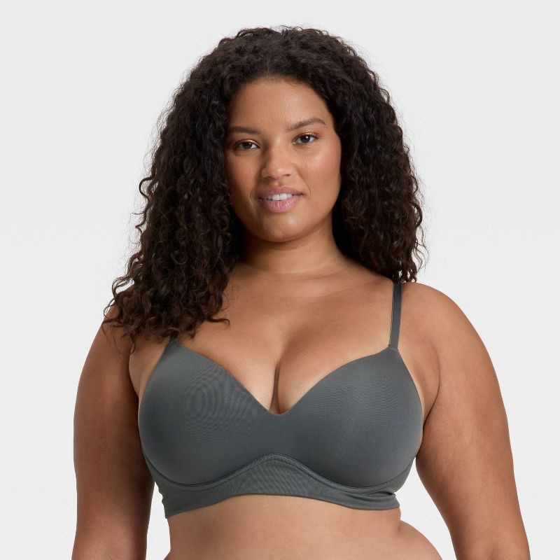 slide 4 of 5, Women's Seamless Wirefree Push Up Bra - Wild Fable™ Steel Gray XXS, 1 ct