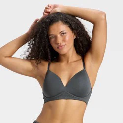 Women's Seamless Wirefree Push Up Bra - Wild Fable™ Steel Gray XS