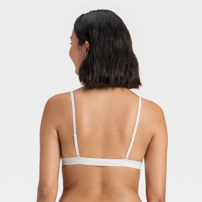 slide 2 of 5, Women's Pointelle Triangle Bralette - Wild Fable™ White L, 1 ct