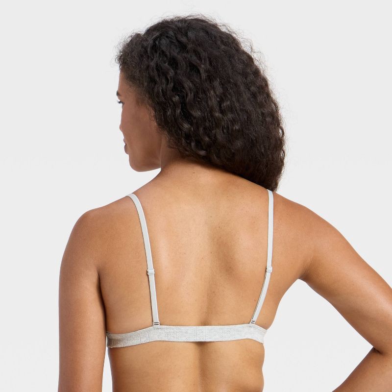 slide 2 of 5, Women's Pointelle Triangle Bralette - Wild Fable™ Heathered Gray L, 1 ct