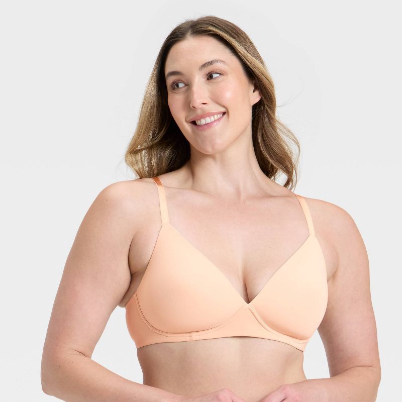 slide 5 of 6, Women's Luxe Stretch Wirefree Plunge Bra - Auden™ Pearl Tan 36A, 1 ct