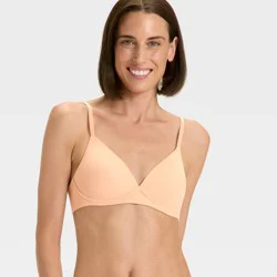 Women's Luxe Stretch Wirefree Plunge Bra - Auden™ Pearl Tan 38B