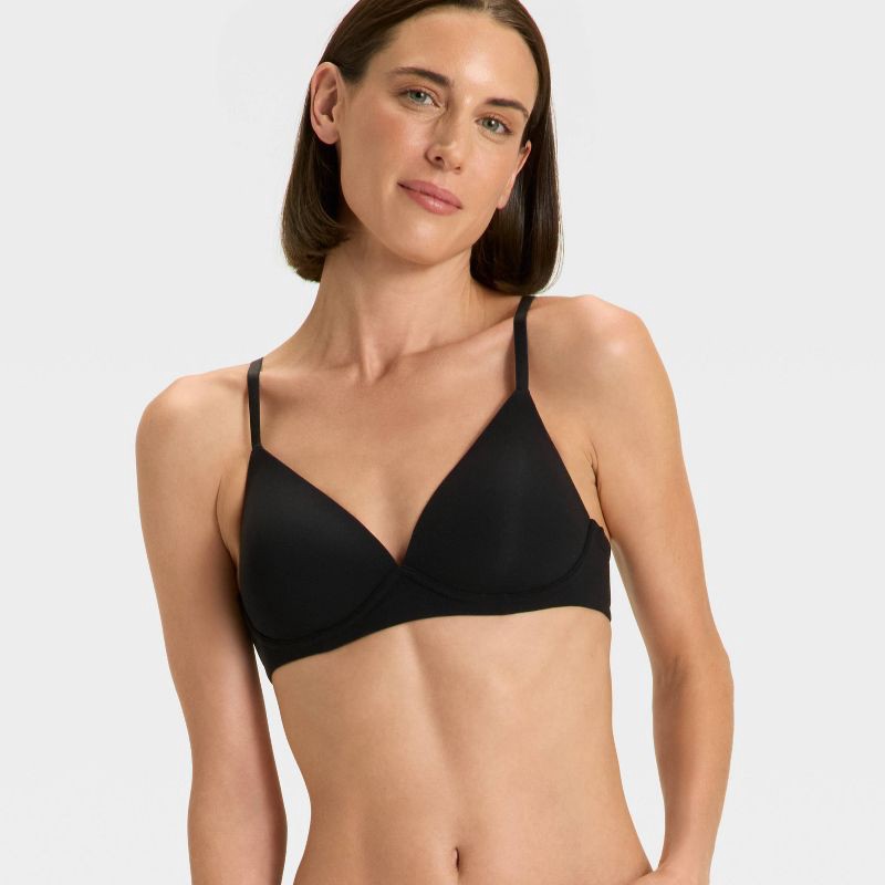 slide 1 of 6, Women's Luxe Stretch Wirefree Plunge Bra - Auden™ Black 34DD, 1 ct