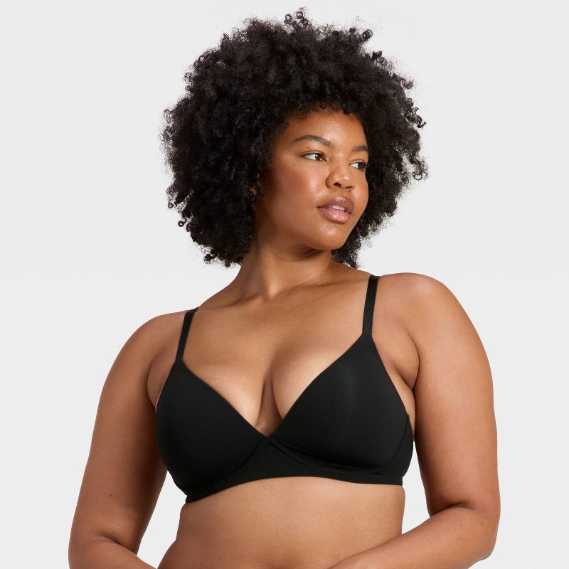 slide 5 of 6, Women's Luxe Stretch Wirefree Plunge Bra - Auden™ Black 40D, 1 ct