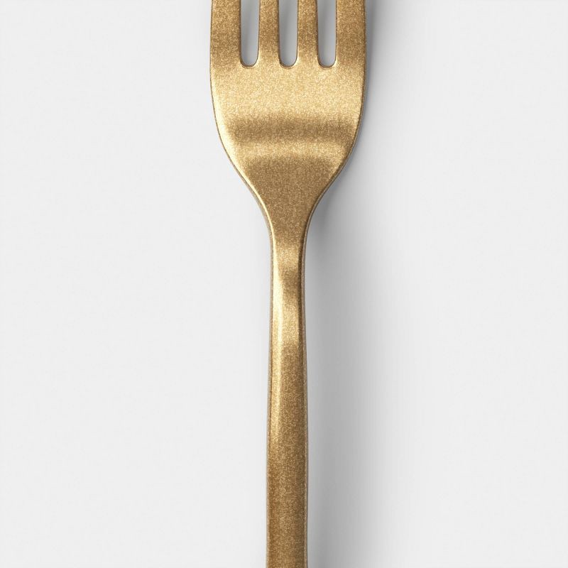 slide 3 of 4, 3pc Organic Tumbled Flatware Set Gold - Threshold™, 3 ct