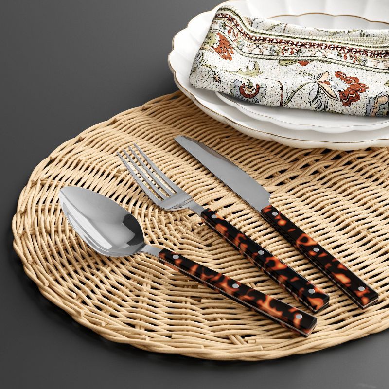 slide 2 of 3, 3pc Tortoise Flatware Set - Threshold™, 3 ct