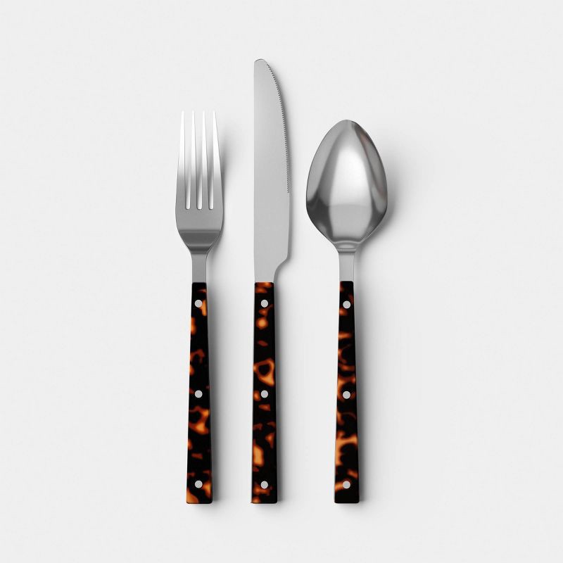 slide 1 of 3, 3pc Tortoise Flatware Set - Threshold™, 3 ct