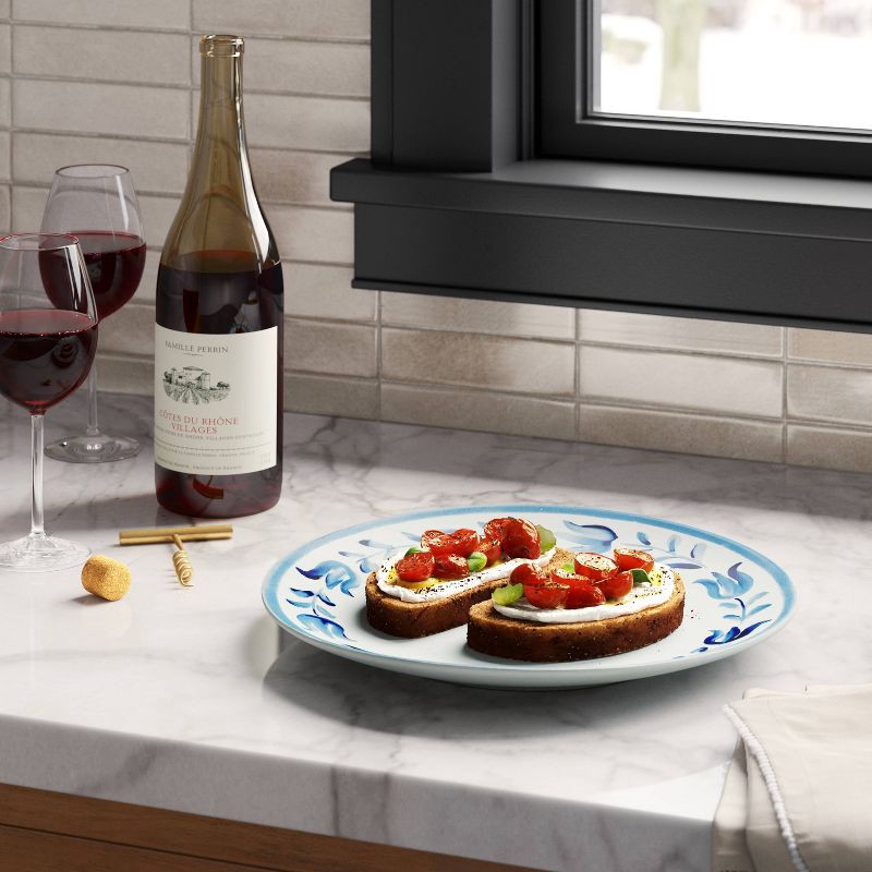 slide 2 of 3, 13" Stoneware Serve Platter Blue Floral - Threshold™, 1 ct