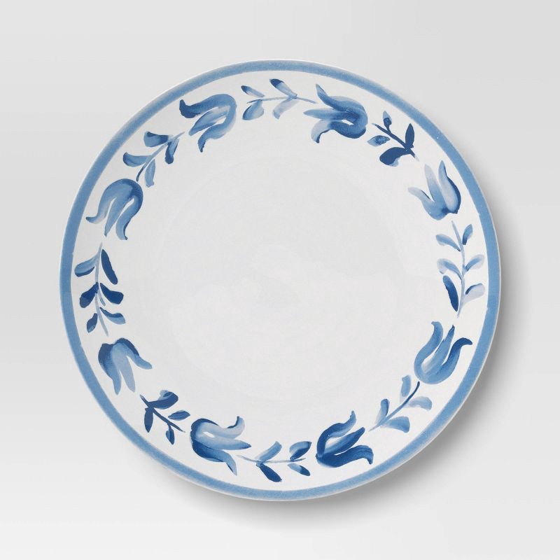 slide 3 of 3, 13" Stoneware Serve Platter Blue Floral - Threshold™, 1 ct