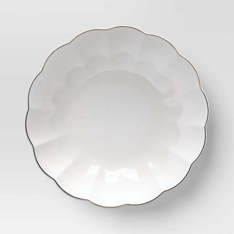 slide 3 of 3, Serve Bowl Scalloped Gold Rim - Threshold™, 1 ct