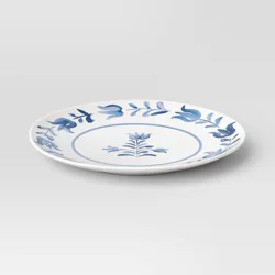 10.5" Stoneware Dinner Plate Blue Floral - Threshold™