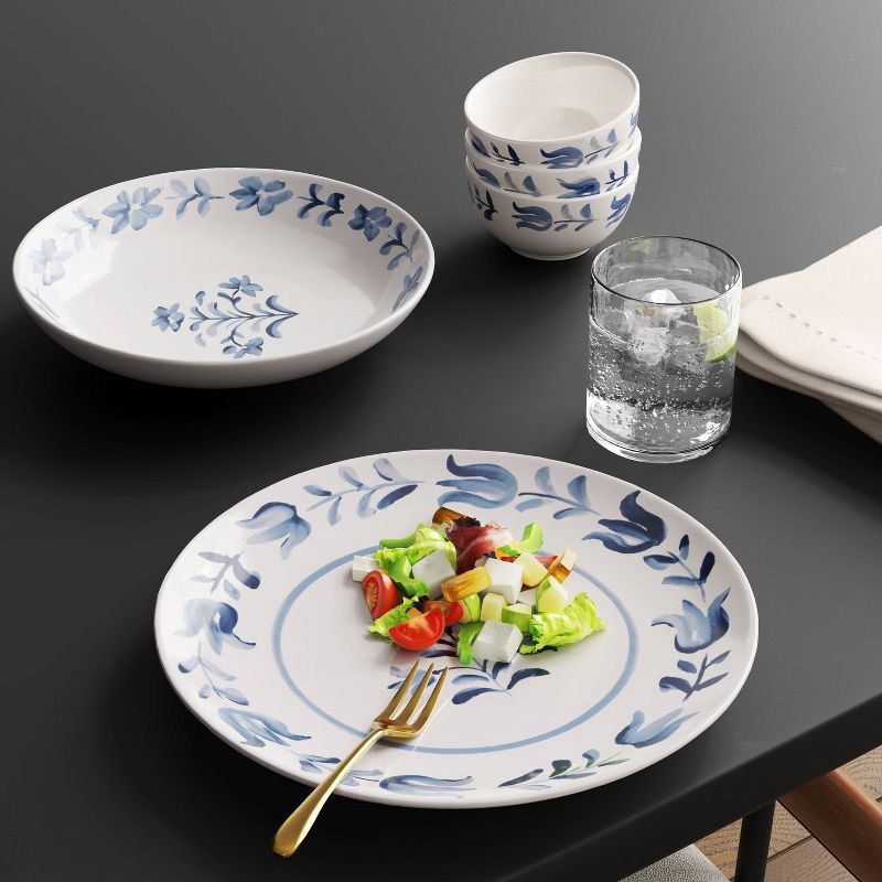 slide 2 of 3, 8 fl oz Stoneware Mini Bowl Blue Floral - Threshold™, 8 fl oz