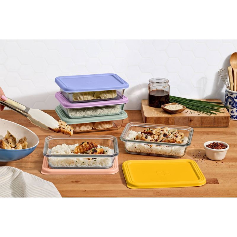 slide 2 of 6, Ello Everyday Glass 4.5c 10pc Meal Prep Food Storage Container Set, 10 ct
