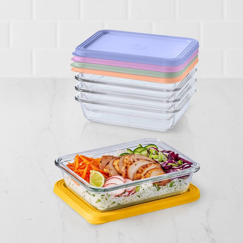 slide 6 of 6, Ello Everyday Glass 4.5c 10pc Meal Prep Food Storage Container Set, 10 ct