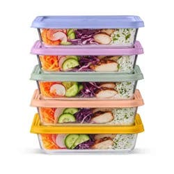 Ello Everyday Glass 4.5c 10pc Meal Prep Food Storage Container Set