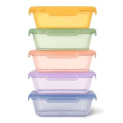 Ello Snap and Nest 4.5c Plastic 10pc Meal Prep Food Storage Container Set