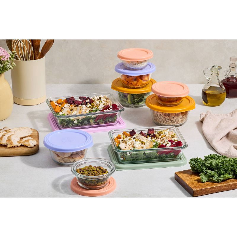 slide 2 of 5, Ello Everyday 18pc Glass Mixed Food Storage Container Set, 18 ct