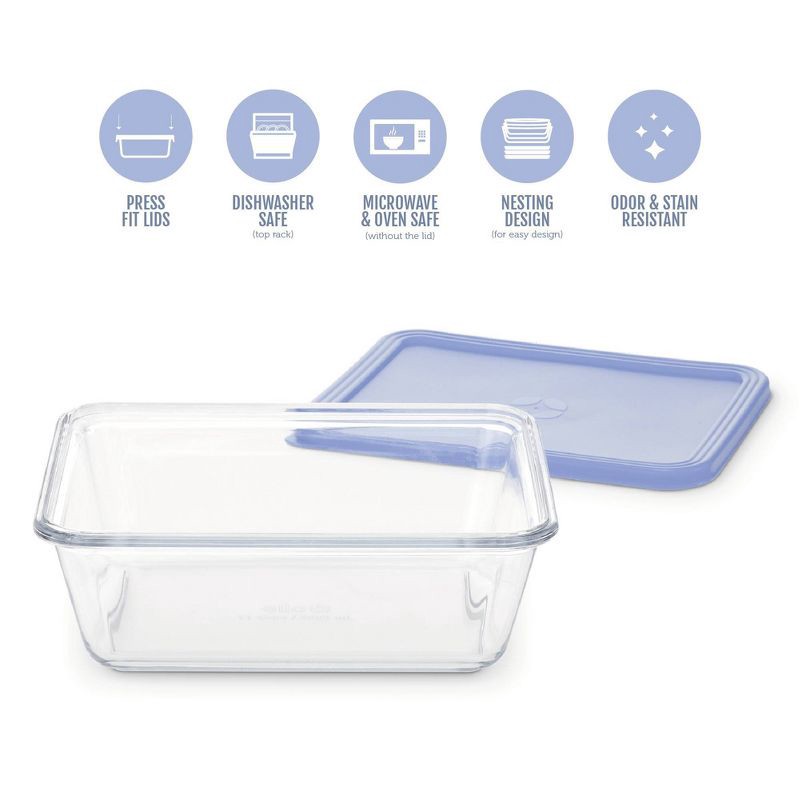 slide 3 of 4, Ello Everyday Glass 11c Open Stock Food Storage Container Plastic Lid, Oven and Dishwasher Safe Periwinkle, 1 ct