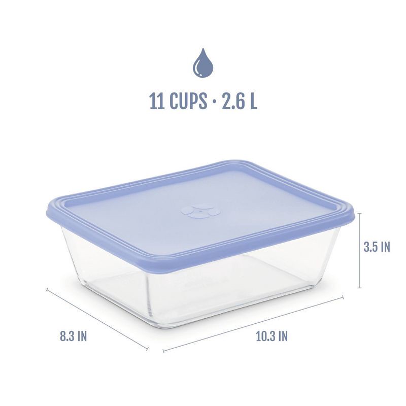 slide 4 of 4, Ello Everyday Glass 11c Open Stock Food Storage Container Plastic Lid, Oven and Dishwasher Safe Periwinkle, 1 ct