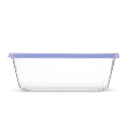 Ello Everyday Glass 11c Open Stock Food Storage Container Plastic Lid, Oven and Dishwasher Safe Periwinkle