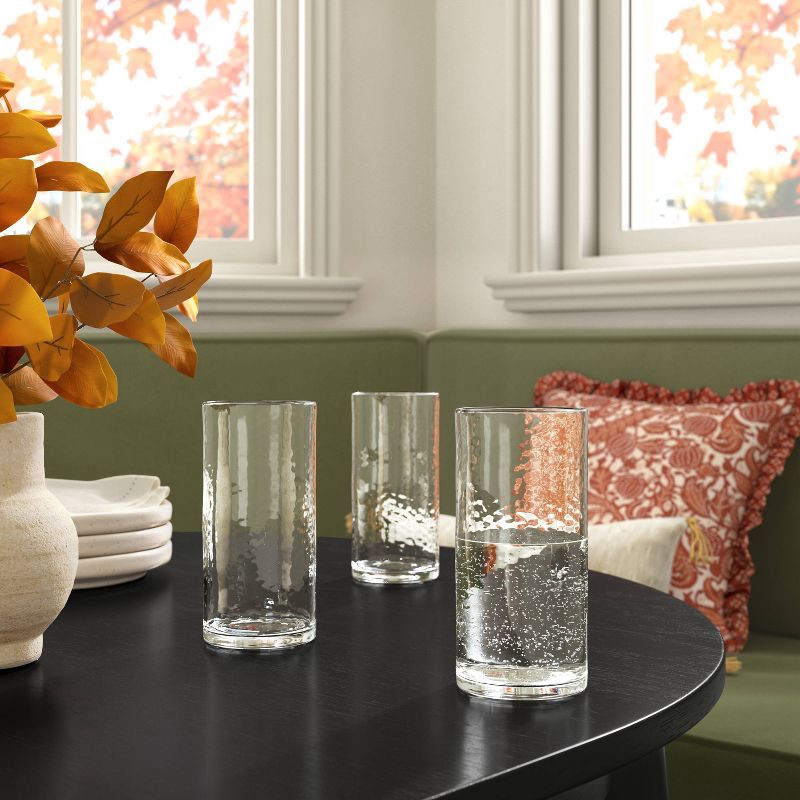 slide 2 of 3, 18oz Tall Hammered Glass - Threshold™, 18 oz